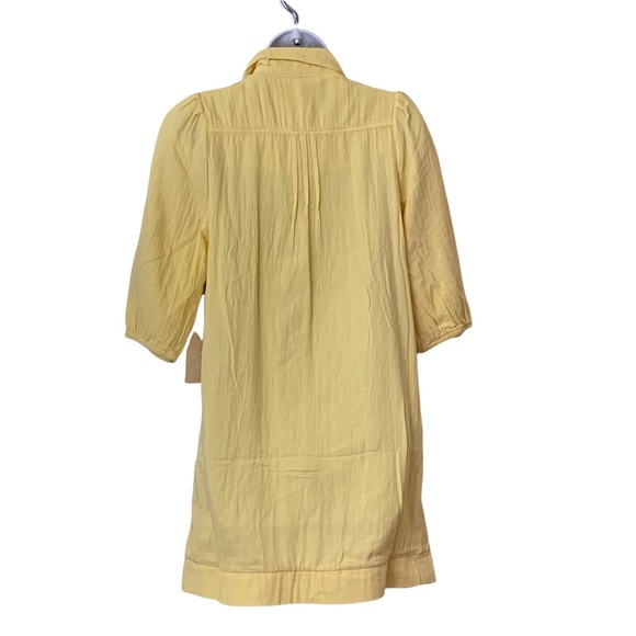 Love Stitch Shirt Dress 1/2 Sleeve Yellow Patch Pockets ButtonUp - Picture 2 of 12